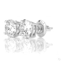 10K WHITE GOLD 4.14 CARAT 9 MM CERTIFIED LAB GROWN DIAMONDS STUDS EARRINGS