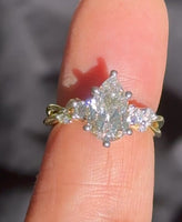 10K YELLOW GOLD 2.41 CARAT CERTIFIED LAB GROWN DIAMONDS PEAR RING