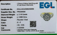 10K YELLOW GOLD 2.20 CARAT CERTIFIED LAB GROWN DIAMONDS OVAL RING