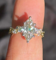 10K YELLOW GOLD 2.34 CARAT CERTIFIED LAB GROWN DIAMONDS MARQUISE RING