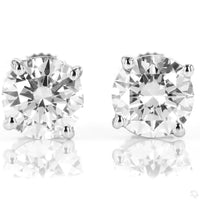 10K WHITE GOLD 4.14 CARAT 9 MM CERTIFIED LAB GROWN DIAMONDS STUDS EARRINGS