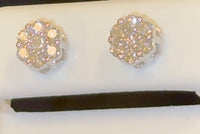 14K WHITE GOLD .75 CARAT CERTIFIED LAB GROWN DIAMONDS 7 MM STUDS EARRINGS