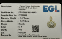 14K YELLOW GOLD 1.57 CARAT CERTIFIED LAB GROWN DIAMOND PENDANT
