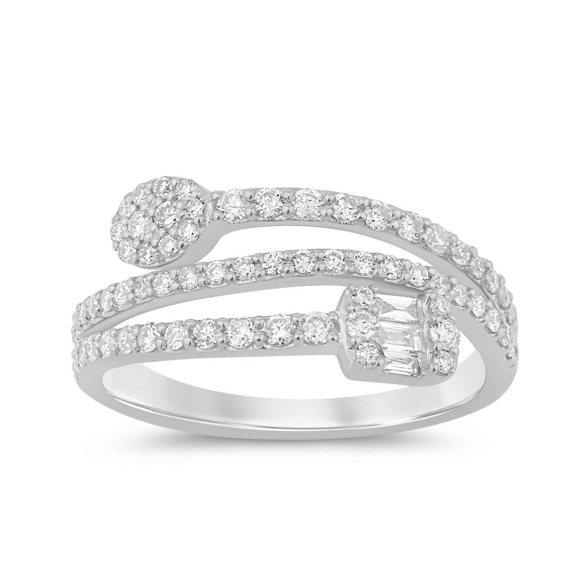 10K WHITE GOLD .60 CARAT WOMEN REAL DIAMOND ENGAGEMENT RING WEDDING RING BRIDAL