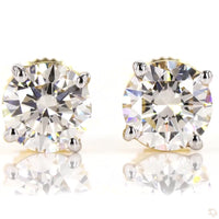 10K YELLOW GOLD 4.16 CARAT 9 MM CERTIFIED LAB GROWN DIAMONDS STUDS EARRINGS