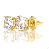 10K YELLOW GOLD 4.16 CARAT 9 MM CERTIFIED LAB GROWN DIAMONDS STUDS EARRINGS