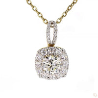 14K YELLOW GOLD 1.57 CARAT CERTIFIED LAB GROWN DIAMOND PENDANT