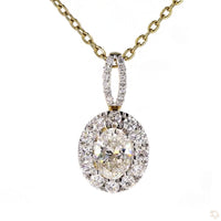 14K YELLOW GOLD 1.73 CARAT OVAL CERTIFIED LAB GROWN DIAMOND PENDANT