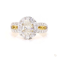 10K YELLOW GOLD 2.20 CARAT CERTIFIED LAB GROWN DIAMONDS OVAL RING
