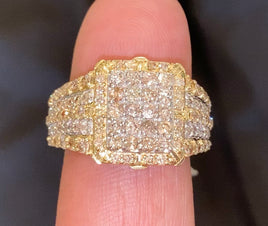 10K SOLID YELLOW GOLD 2.75 CARAT REAL DIAMOND ENGAGEMENT RING WEDDING PINKY BAND
