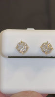 10K YELLOW GOLD 1.60 CARAT 7 MM LAB GROWN DIAMONDS STUDS EARRINGS