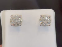 10K YELLOW GOLD 4.16 CARAT 9 MM CERTIFIED LAB GROWN DIAMONDS STUDS EARRINGS