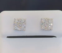 .70 CARAT STERLING SILVER 7 MM CERTIFIED LAB GROWN DIAMONDS STUDS EARRINGS