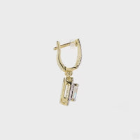 14K YELLOW GOLD 2.66 CARAT EMERALD CERTIFIED LAB GROWN DIAMONDS STUDS EARRINGS HOOPS