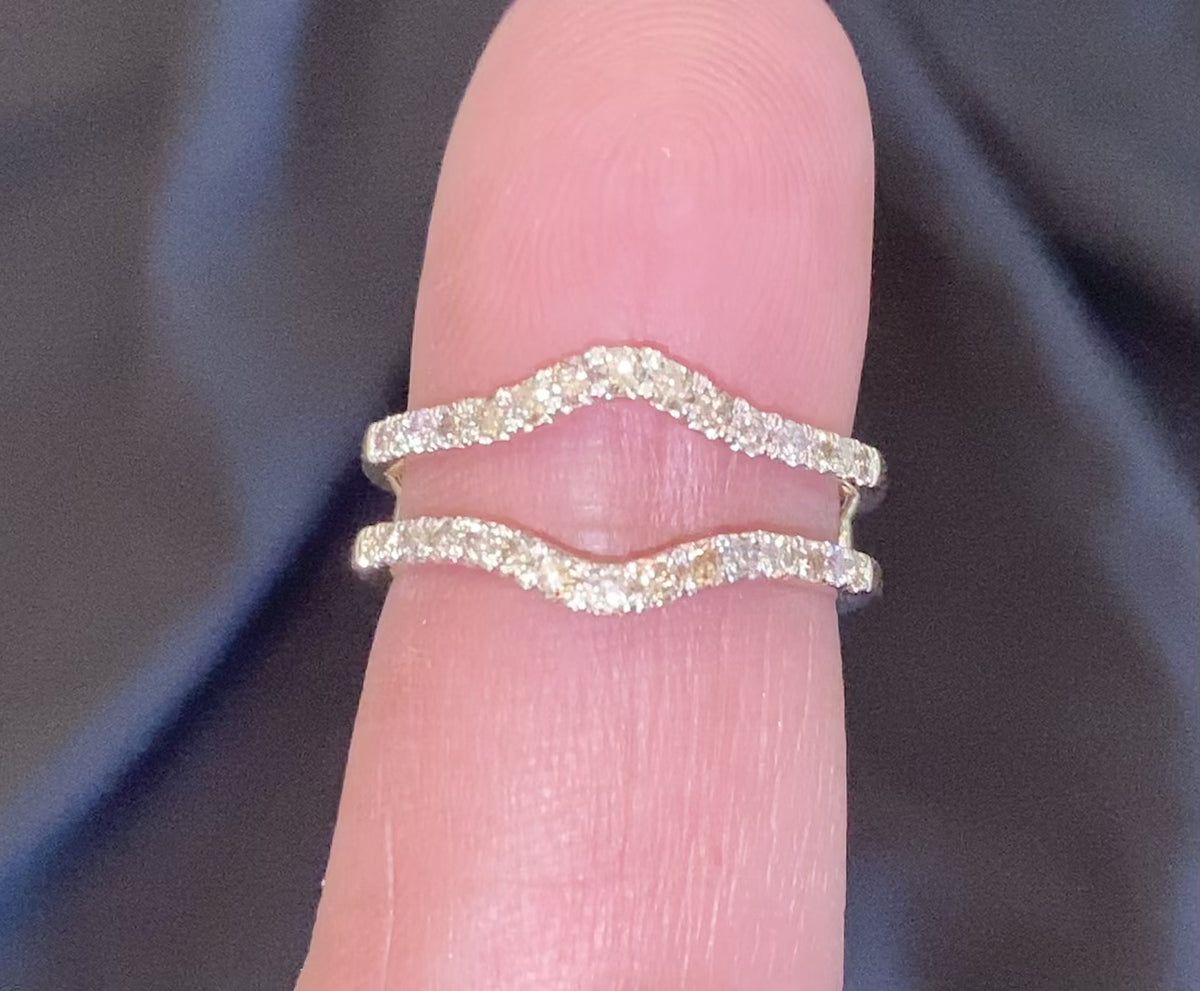 10K YELLOW GOLD SOLITAIRE ENHANCER .60 CARAT DIAMOND RING GUARD WRAP W