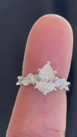 10K WHITE GOLD 2.36 CARAT CERTIFIED LAB GROWN DIAMONDS PEAR RING