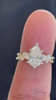 10K YELLOW GOLD 2.41 CARAT CERTIFIED LAB GROWN DIAMONDS PEAR RING