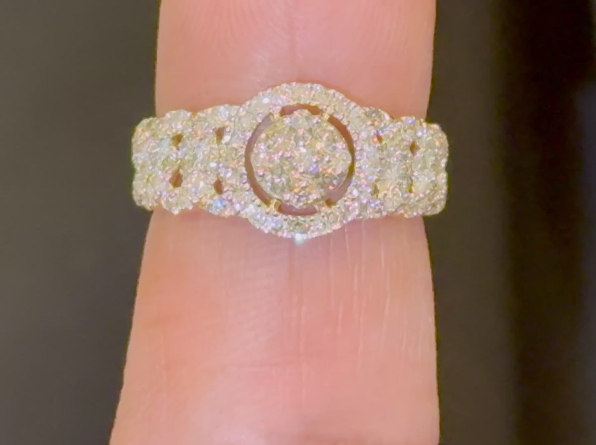 1 CARAT NATURAL DIAMONDS STERLING SILVER GOLD PLATED ENGAGEMENT BRIDAL WEDDING RING