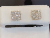 .70 CARAT STERLING SILVER GOLD PLATED 7 MM CERTIFIED LAB GROWN DIAMONDS STUDS EARRINGS