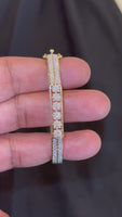 10K YELLOW GOLD 3.15 CARAT CETIFIED LAB GROWN DIAMONDS BANGLE BRACELET