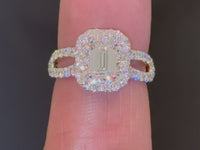 10K YELLOW GOLD 2.44 CARAT CERTIFIED LAB GROWN DIAMONDS EMERALD CUT RING