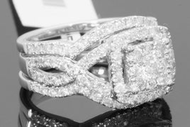 10K WHITE GOLD 2 CARAT WOMENS DIAMOND ENGAGEMENT RING WEDDING BAND BRIDAL SET