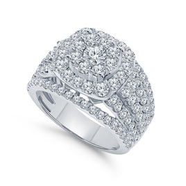 10K WHITE GOLD 3 CARAT WOMEN REAL DIAMOND ENGAGEMENT RING WEDDING RING BRIDAL