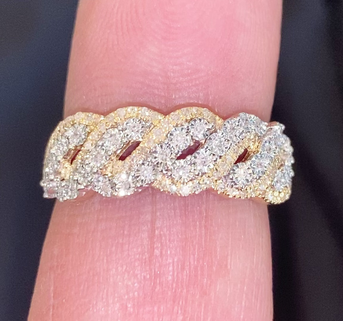 10K YELLOW GOLD .35 CARAT WOMEN REAL DIAMOND RING BAND