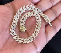 10K YELLOW GOLD 6.50 CARAT REAL DIAMOND 16.10 GRAMS 8 MM 8.50 INCHES CUBAN LINK BRACELET