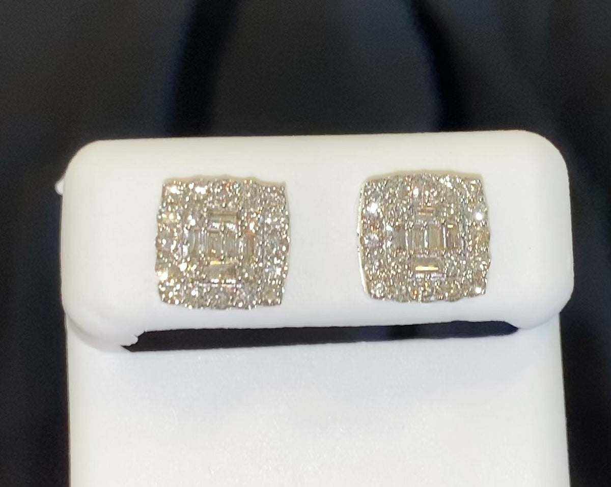 10K YELLOW GOLD 1.25 CARAT 10 MM 100 GENUINE DIAMONDS MENS/WOMENS EAR