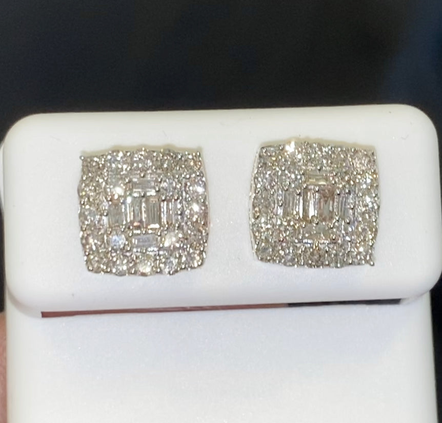 10K YELLOW GOLD 1.25 CARAT 10 MM 100 GENUINE DIAMONDS MENS/WOMENS EAR