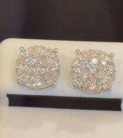 
              1.40 CARAT CERTIFIED LAB GROWN DIAMONDS 10 MM STERLING SILVER RHODIUM PLATED STUDS EARRINGS
            