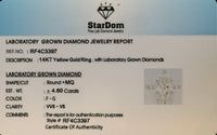 
              14K YELLOW GOLD 4.60 CARAT CERTIFIED LAB GROWN DIAMONDS ENGAGEMENT WEDDING RING
            