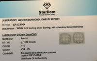 
              1.60 CARAT CERTIFIED LAB GROWN DIAMONDS 11 MM STERLING SILVER RHODIUM PLATED STUDS EARRINGS
            