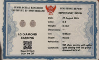 
              .33 CARAT CERTIFED LAB GROWN DIAMONDS STERLING SILVER 5 MM STUDS EARRINGS
            