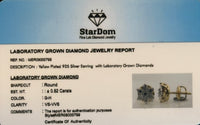 
              .82 CARAT CERTIFIED LAB GROWN DIAMONDS 9 MM STERLING SILVER GOLD PLATED STUDS EARRINGS
            