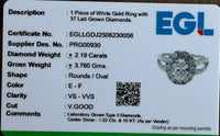 
              10K WHITE GOLD 2.21 CARAT CERTIFIED LAB GROWN DIAMONDS OVAL RING
            