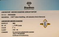 
              14K YELLOW GOLD 3.90 CARAT CERTIFIED LAB GROWN DIAMONDS ENGAGEMENT WEDDING RING
            