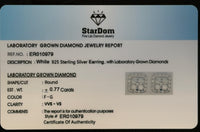 
              .77 CARAT CERTIFIED LAB GROWN DIAMONDS 8 MM STERLING SILVER RHODIUM PLATED STUDS EARRINGS
            