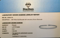 
              14K WHITE GOLD 8.75 CARAT LAB GROWN DIAMONDS 7 INCHES 4 MM BRACELET
            