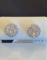 
              1 CARAT CERTIFED LAB GROWN DIAMONDS STERLING SILVER 8 MM STUDS EARRINGS
            