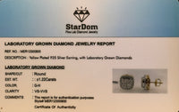 
              1.22 CARAT CERTIFIED LAB GROWN DIAMONDS 12 MM STERLING SILVER GOLD PLATED STUDS EARRINGS
            