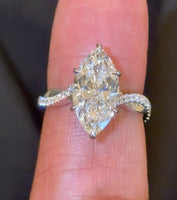 
              14K WHITE GOLD 4.20 CARAT CERTIFIED LAB GROWN DIAMONDS ENGAGEMENT WEDDING RING
            