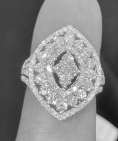 
              2.63 CARAT CERTIFIED LAB GROWN DIAMONDS STERLING SILVER RHODIUM PLATED ENGAGEMENT WEDDING RING
            