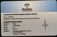 
              .60 CARAT CERTIFIED LAB GROWN DIAMONDS STERLING SILVER RHODIUM PLATED 1.75 INCHES PENDANT
            
