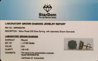 
              .58 CARAT CERTIFIED LAB GROWN DIAMONDS 10 MM STERLING SILVER GOLD PLATED STUDS EARRINGS
            