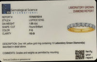 
              14K YELLOW GOLD 1.05 CARAT CERTIFIED LAB GROWN DIAMONDS RING BAND
            