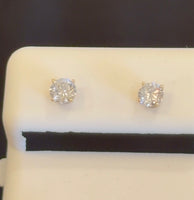 
              14K YELLOW GOLD .52 CARAT CERTIFIED LAB GROWN DIAMONDS 4 MM SOLITAIRE STUDS EARRINGS
            