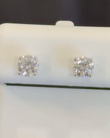 
              1 CARAT LAB GROWN DIAMONDS 5 MM STERLING SILVER SOLITAIRE STUDS EARRINGS
            