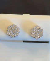 
              .75 CARAT CERTIFED LAB GROWN DIAMONDS STERLING SILVER 7 MM STUDS EARRINGS
            